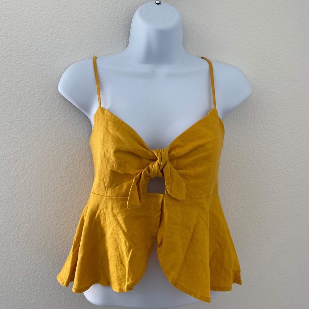 Forever 21 woven cami top, mustard yellow